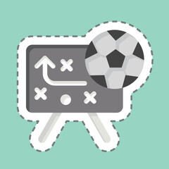 Sticker line cut Strategy. related to Football symbol. simple design illustration