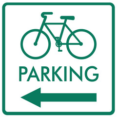 bicycle parking sign direction left