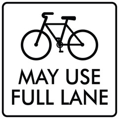 bike lane sign bicycle use full lane