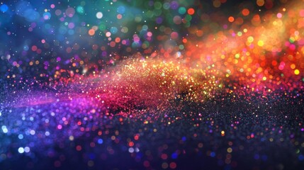 Experience the excitement of a glitter bomb explosion in a stunning array of colors. - obrazy, fototapety, plakaty