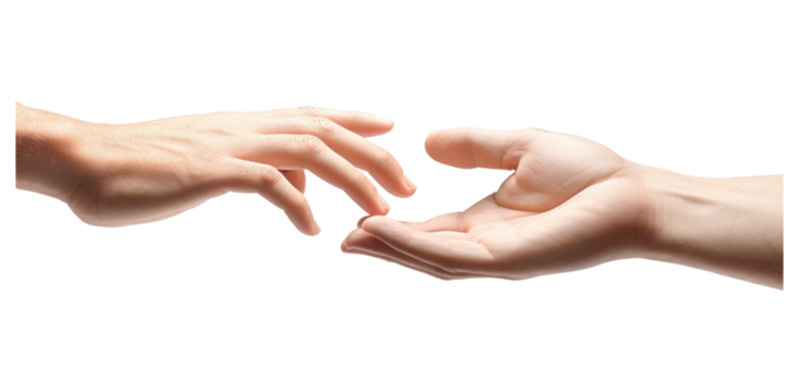 PNG Helping hands finger white background togetherness
