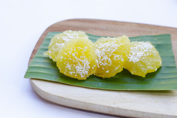Steamed cassava cake. Thai dessert