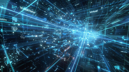 Obraz premium Virtual network of spatial images