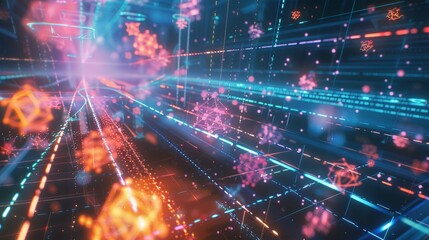 Obraz premium Virtual network of spatial images