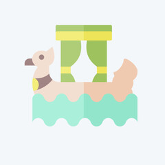 Icon Boat. related to Cambodia symbol. flat style. simple design editable. simple illustration