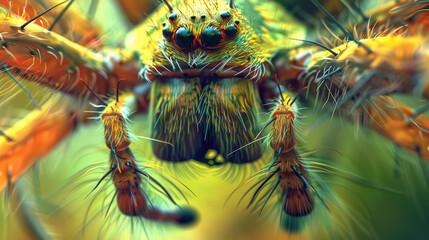 Creepy Crawlies: Close-Up of Spiders, Centipedes, and Other Creepy Insects. - obrazy, fototapety, plakaty