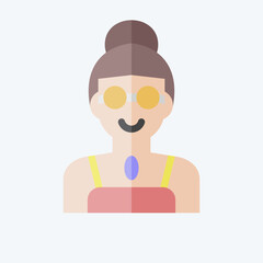 Icon Lady. related to Indigenous People symbol. flat style. simple design editable. simple illustration