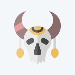 Icon Skull Cow. related to Indigenous People symbol. flat style. simple design editable. simple illustration