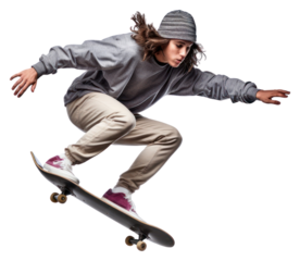PNG Teen jump skateboard trick footwear white background skateboarding