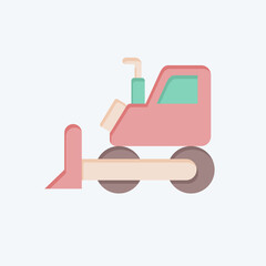 Icon Bulldozer. related to Mining symbol. flat style. simple design editable. simple illustration