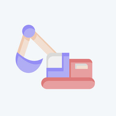 Icon Excavator. related to Mining symbol. flat style. simple design editable. simple illustration