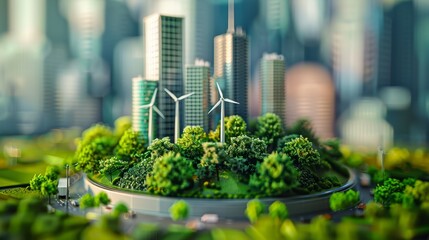 eco sustainable corporate miniature macro photography tilt shift office green lens clean energy...