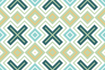 Ikat Fabric Paisley Embroidery Background. Ikat Damask Geometric Ethnic Oriental Pattern traditional.aztec Style Abstract Vector illustration.design for Texture,fabric,clothing,wrapping,sarong.