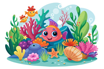 Coral reefs are a beautiful and vibrant part of the ocean, with colorful flowers and a variety of marine life.