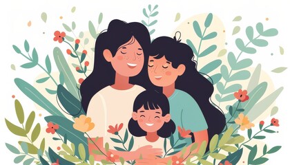 mom and her daughter and son, mother's day