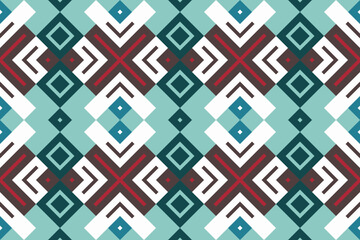 Ikat Fabric Paisley Embroidery Background. Ikat Damask Geometric Ethnic Oriental Pattern traditional.aztec Style Abstract Vector illustration.design for Texture,fabric,clothing,wrapping,sarong.