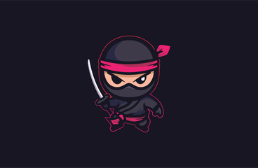 Ninja vector mascot logo design