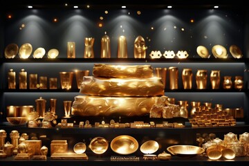Images of gold artifacts from different cultures and time periods, analyzed using digital tools, Depicting the global significance of gold and its historical and cultural context - obrazy, fototapety, plakaty