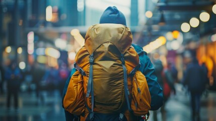 Each person wears unique clothing and carries different bags and equipment hinting at individual stories and reasons for passing . .