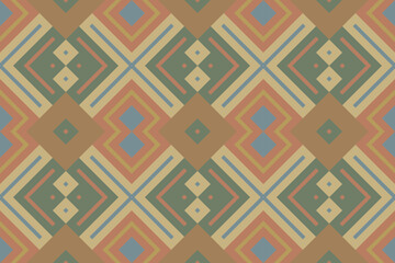 Ikat Seamless Pattern Embroidery Background. Ikat Vector Geometric Ethnic Oriental Pattern traditional.aztec Style Abstract Vector illustration.design for Texture,fabric,clothing,wrapping,sarong.