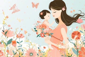Obraz na płótnie Canvas greeting mother day 