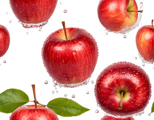 Fresh Red Apple with Water Drops - Healthy Fruit Close-up Image for Food and Nutrition Concepts