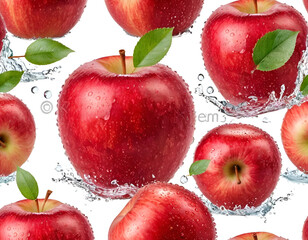 Fresh Red Apple with Water Drops - Healthy Fruit Close-up Image for Food and Nutrition Concepts