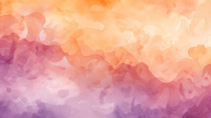 Watercolor Backgrounds: Gentle Pale Purple and Orange - obrazy, fototapety, plakaty