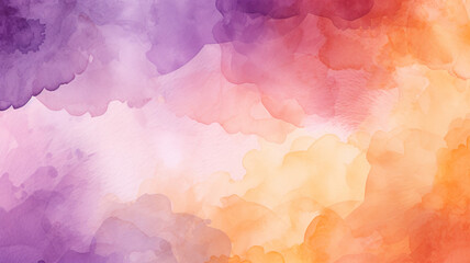 Fototapeta na wymiar Watercolor Backgrounds: Gentle Pale Purple and Orange