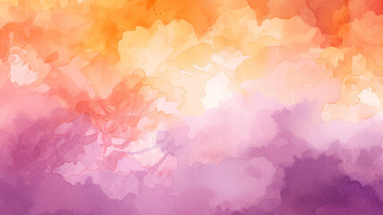 Fototapeta na wymiar Watercolor Backgrounds: Gentle Pale Purple and Orange