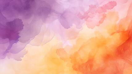 Obraz na płótnie Canvas Watercolor Backgrounds: Gentle Pale Purple and Orange