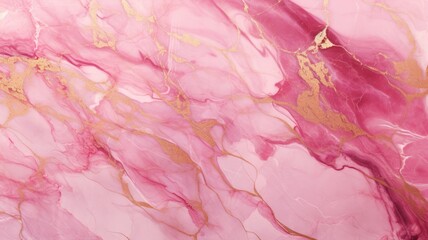 Vibrant pink marble with gold streaks - Vibrant pink marble surface with striking gold streaks, perfect for an extravagant backdrop or design element