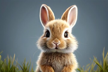 Fototapeta premium The rabbit staring ahead, Generative AI