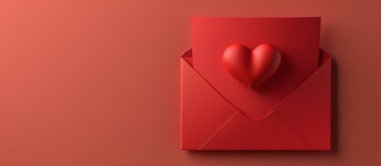 A festive red envelope adorned with a heart symbol, perfect for expressing love and affection