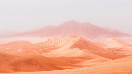 Minimalist photograph of desert landscape with soft pastel hues.