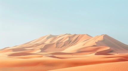 Fototapeta na wymiar Minimalist photograph of desert landscape with soft pastel hues.