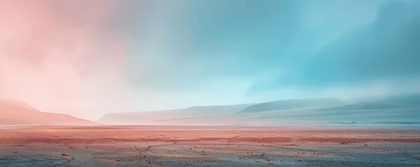 Fotobehang Minimalist photograph of desert landscape with soft, muted tones. © taelefoto