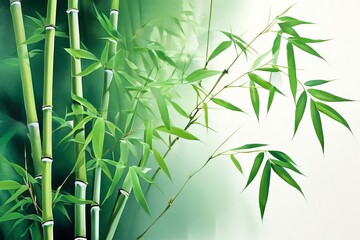 fresh bamboo forest with leaves