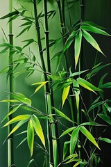 fresh bamboo forest with leaves