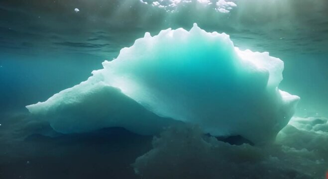 3D view of giant ice floes at the North Pole
