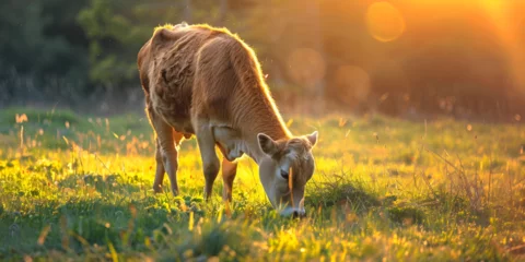 Fotobehang cows in the field © Malik