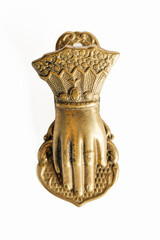 antique victorian brass hand shaped letter holder, paper clip