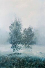 Obraz na płótnie Canvas Dreamy landscapes by an Impressionist painter, imagining a world after the AI takeover, with builtin harmony between nature and machine, 