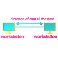 full-duplex communication data icon isolated on the white background