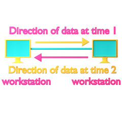 half-duplex communication data icon isolated on the white background
