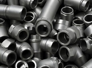 Fototapeta premium Many of connecting fittings for metal pipes. 