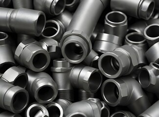 Fototapeta premium Many of connecting fittings for metal pipes. 