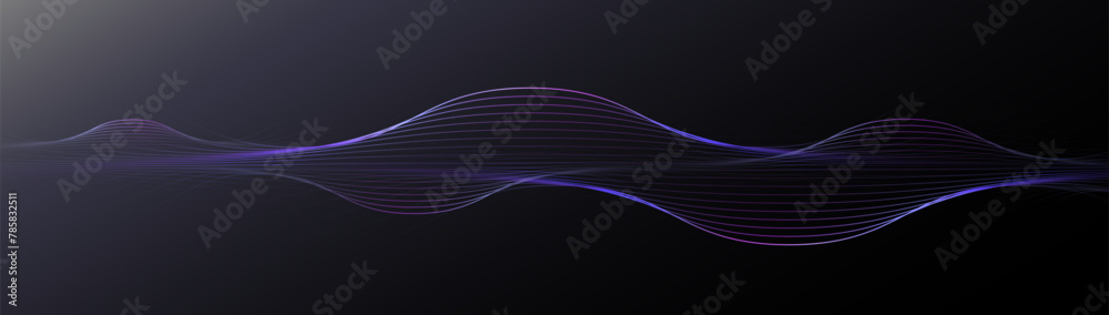 Leinwandbilder abstract background with blue and purple glowing geometric curve lines. modern minimal trendy shiny 