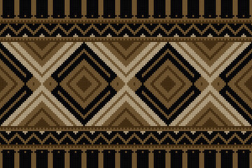 Motif Ikat Floral Paisley Embroidery Background. Ikat Chevron Geometric Ethnic Oriental Pattern Traditional. Ikat Aztec Style Abstract Design for Print Texture,fabric,saree,sari,carpet.