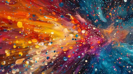 Vibrant bursts of abstract energy resembling a neverending stream of pulsating colors.